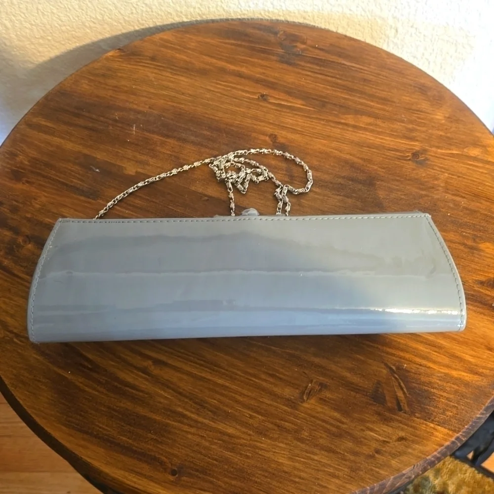 Bijoux Terner |Womens Vintage Gray Clutch Shoulder Bag Silver Chain Neutral